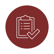 Icon with clipboard and checkmark