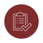 Icon with clipboard and checkmark